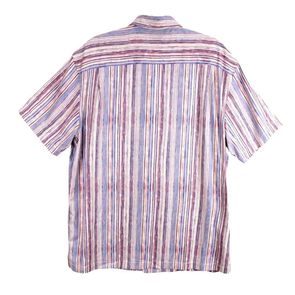 Tommy Bahama ISLAND ZONE Shirt Mens Large Silk Blend Striped - Picture 3 of 16